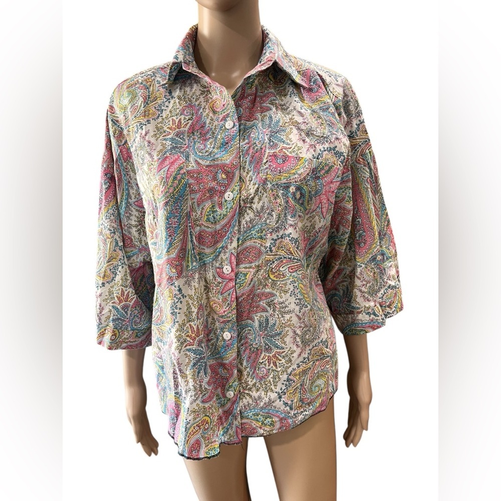 Paisley pastel Granny Cottagecoreboho Byer California vintage Button Down Shirt